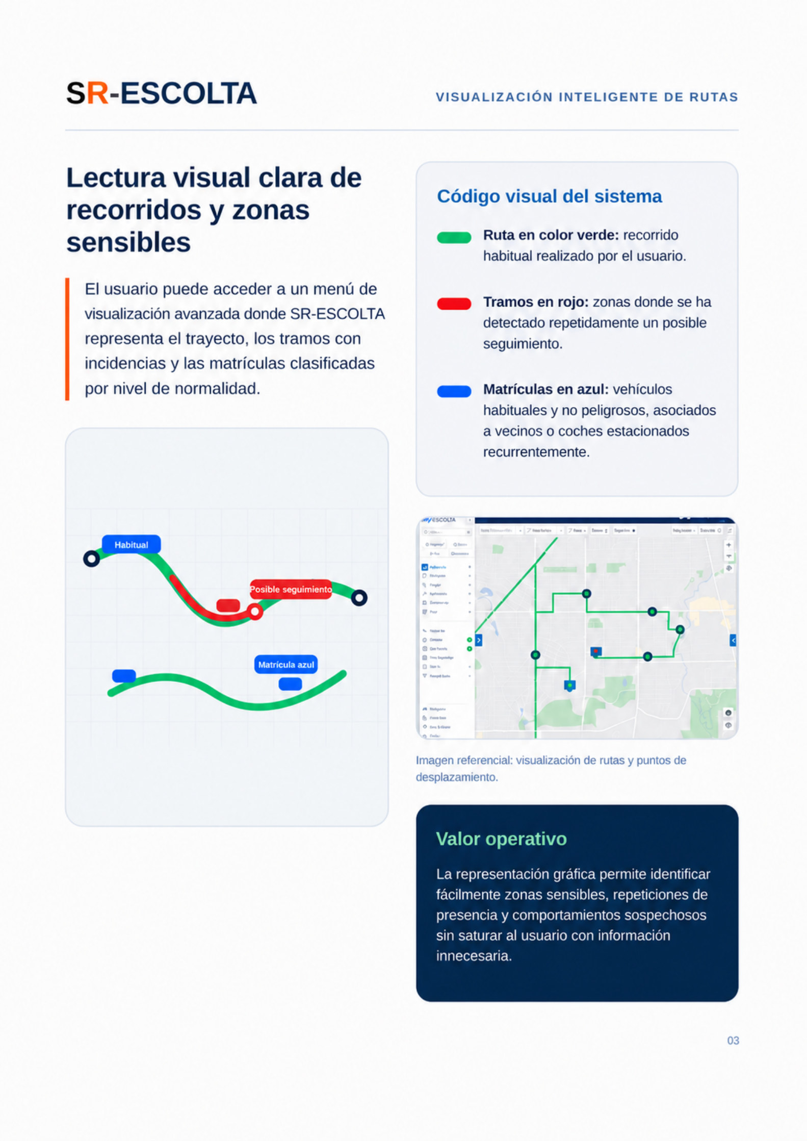 SR-ESCOLTA: visualización inteligente de rutas